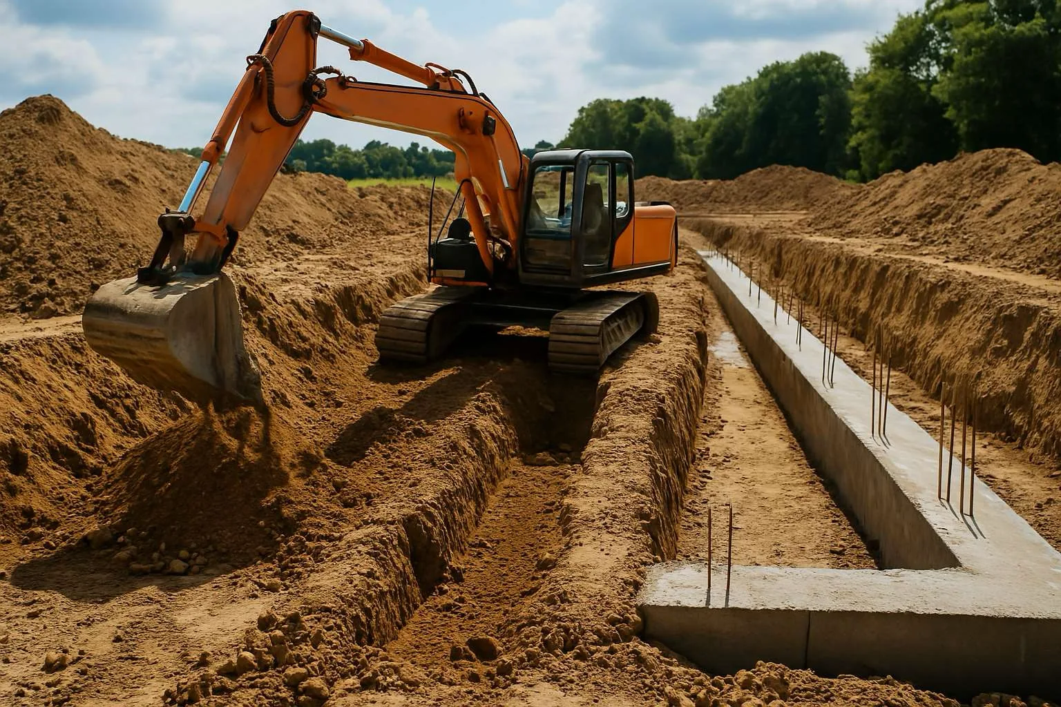 Engin de chantier d'A-T Travaux